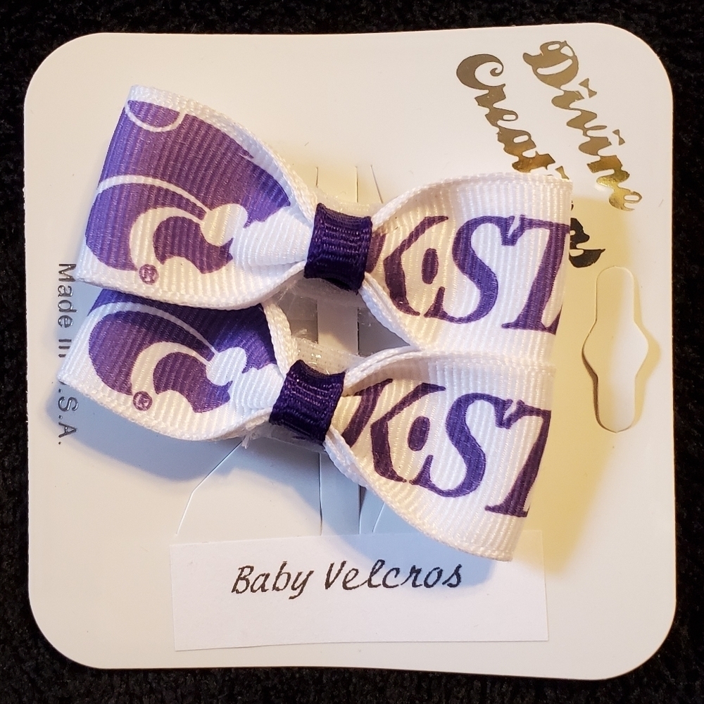 Kansas State University velcro Baby bows